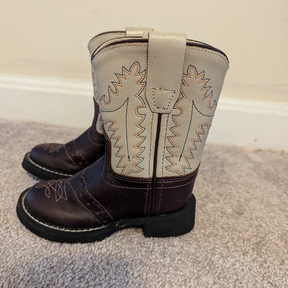 Old West full leather toddler cowboy boots